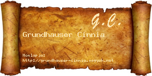 Grundhauser Cinnia névjegykártya